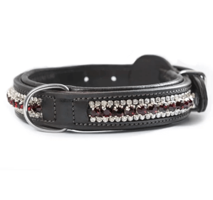 Equestrian Stockholm Hundehalsband Strasssteine Bordeaux Crystal 30cm | kavalio - für mich und mein Pferd