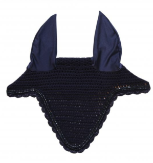 Kentucky Horsewear Fliegenmütze Lang Stone & Pearl Soundless Fliegenhaube Dunkelblau | kavalio - für mich und mein Pferd