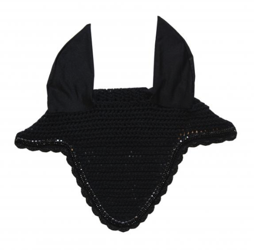 Kentucky Horsewear Fliegenmütze Lang Stone & Pearl Soundless Fliegenhaube Schwarz | kavalio - für mich und mein Pferd