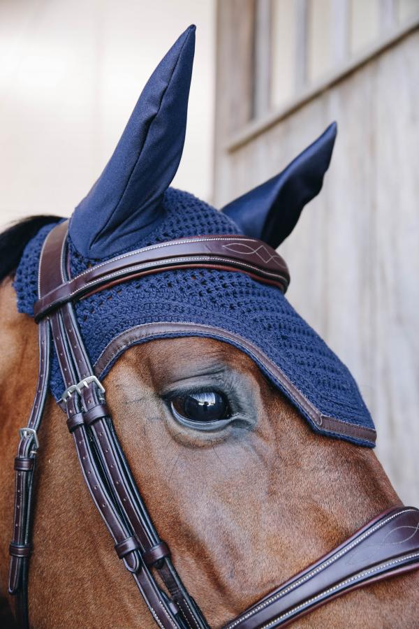 Kentucky Horsewear Fliegenmütze Wellington Leather Dunkelblau Pony | kavalio - für mich und mein Pferd – Bild 2