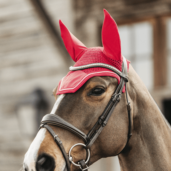 Kentucky Horsewear Fliegenmütze Wellington Velvet Rot Cob | kavalio - für mich und mein Pferd – Bild 2