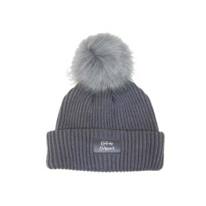 Kentucky Horsewear Mütze Bommel Strickmütze Kunstpelz Grau | kavalio - für mich und mein Pferd