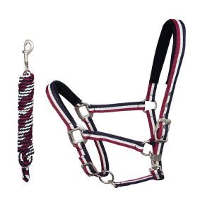 Kingsland Halfter Classic mit Strick Navy-Cream-Burgundy Cob | kavalio - für mich und mein Pferd