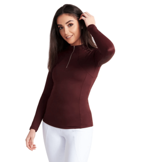 Maximilian Equestrian Base Layer Damen Long Sleeve Funktionsshirt Burgundy L | kavalio - für mich und mein Pferd