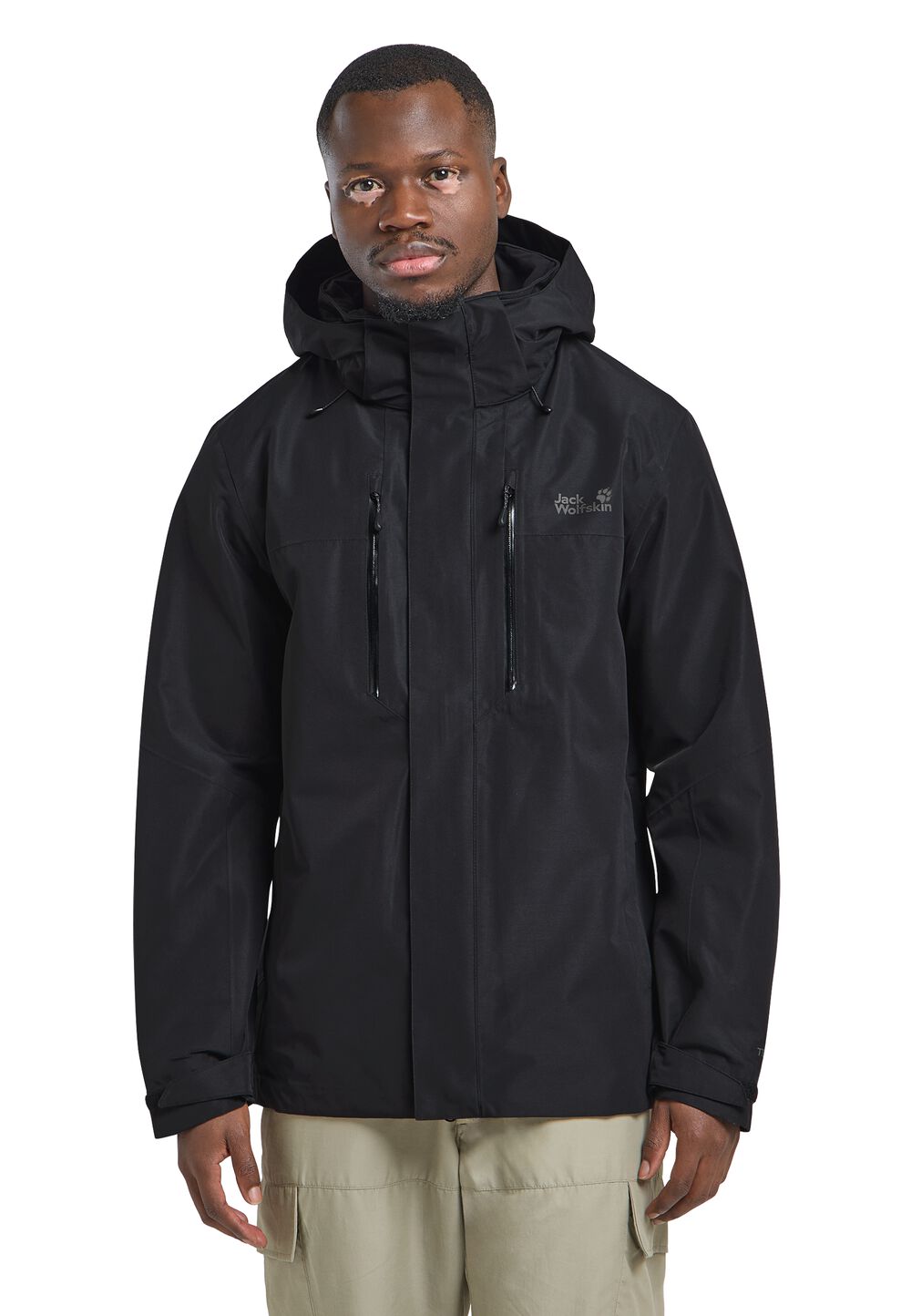 Jack Wolfskin Jack Wolfskin Jasper 2L Jacket Men Wasserdichte Regenjacke mit Kapuze Herren XL black black – black XL