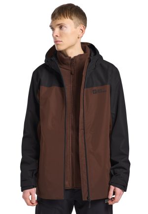 Jack Wolfskin Jack Wolfskin Taubenberg 3in1 Jacket Men 3 in 1 Jacke Herren XXXL brown hot choc – hot choc XXXL