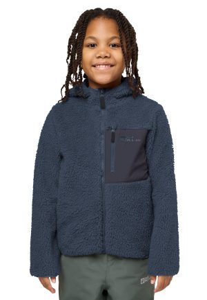 Jack Wolfskin Jack Wolfskin Ice Curl Hood Jacket Kids Fleecejacke mit Kapuze Kinder 152 blue midnight sky – midnight sky 152