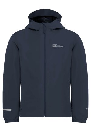 Jack Wolfskin Jack Wolfskin Flaze Jacket Kids Wasserdichte Regenjacke mit Kapuze Kinder 92 blue night blue – night blue 92