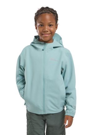 Jack Wolfskin Jack Wolfskin Flaze Jacket Kids Wasserdichte Regenjacke mit Kapuze Kinder 164 green soft jade – soft jade 164