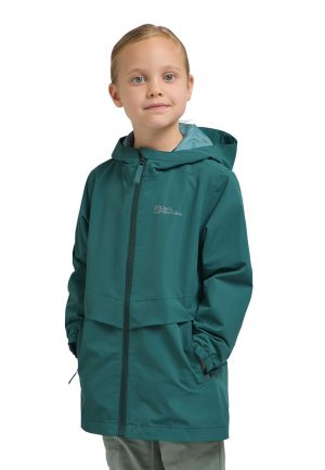 Jack Wolfskin Jack Wolfskin Malima Jacket Girls Wasserdichte Regenjacke mit Kapuze Kinder 116 green Jade Green – Jade Green 116