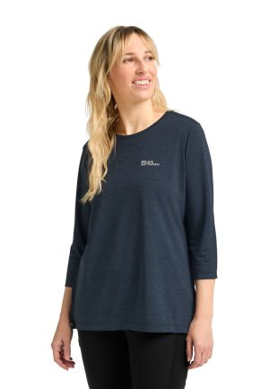Jack Wolfskin Jack Wolfskin Crosstrail 3|4 T-Shirt Women Funktionsshirt Damen XXL blue midnight sky – midnight sky XXL