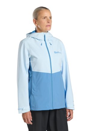 Jack Wolfskin Jack Wolfskin Weiltal 2L Jacket Women Regenjacke Damen XS blue Ice Blue – Ice Blue XS