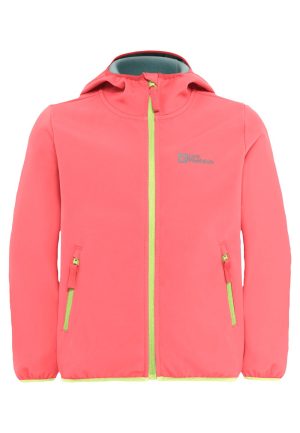 Jack Wolfskin Jack Wolfskin Fourwinds Jacket Kids Softshelljacke mit Kapuze Kinder 92 red sunset coral – sunset coral 92
