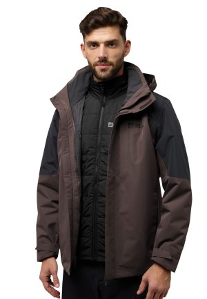 Jack Wolfskin Jack Wolfskin Romberg 3in1 Jacket Men 3 in 1 Jacke Herren XXXL brown peat – peat XXXL