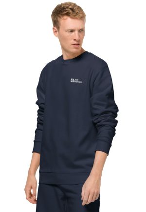 Jack Wolfskin Jack Wolfskin Essential Crewneck Men Pullover aus Bio-Baumwolle Herren XL blue night blue – night blue XL
