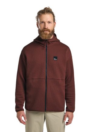Jack Wolfskin Jack Wolfskin Mogari Hooded FZ Men Fleecejacke mit Kapuze Herren XXXL brown Dark Rust – Dark Rust XXXL
