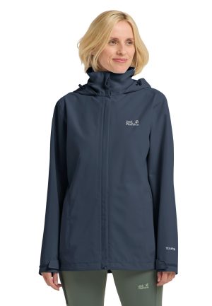 Jack Wolfskin Jack Wolfskin Trailtime 2L Jacket Women Wasserdichte Regenjacke mit Kapuze Damen XXXL blue midnight sky – midnight sky XXXL