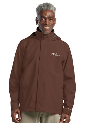Jack Wolfskin Jack Wolfskin Trailtime 2L Jacket Men Wasserdichte Regenjacke mit Kapuze Herren XXXL brown hot choc – hot choc XXXL