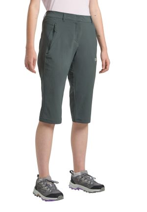 Jack Wolfskin Jack Wolfskin Hikeout 3/4 Pants Women Wanderhose mit UV-Schutz Damen 46 green slate green – slate green 46