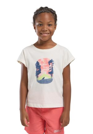 Jack Wolfskin Jack Wolfskin Graphic Girls T-Shirt T-Shirt aus Bio-Baumwolle Kinder 152 multi color PRINT cotton white – PRINT cotton white 152