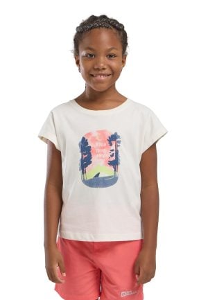Jack Wolfskin Jack Wolfskin Graphic Girls T-Shirt T-Shirt aus Bio-Baumwolle Kinder 164 multi color PRINT cotton white – PRINT cotton white 164