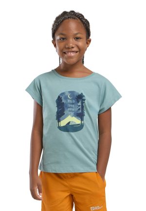 Jack Wolfskin Jack Wolfskin Graphic Girls T-Shirt T-Shirt aus Bio-Baumwolle Kinder 92 multi color PRINT soft jade – PRINT soft jade 92