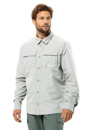 Jack Wolfskin Jack Wolfskin Barrier LS Shirt Men Hemd mit Mücken- und Sonnenschutz Herren L grey Cool Grey – Cool Grey L