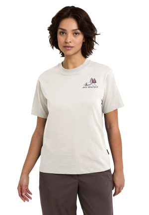 Jack Wolfskin Jack Wolfskin Cadena T-Shirt Women T-Shirt aus Bio-Baumwolle Damen XXL multi color TENT cotton white – TENT cotton white XXL