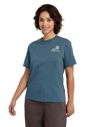 Jack Wolfskin Jack Wolfskin Cadena T-Shirt Women T-Shirt aus Bio-Baumwolle Damen L multi color TENT Aluminium Blue – TENT Aluminium Blue L