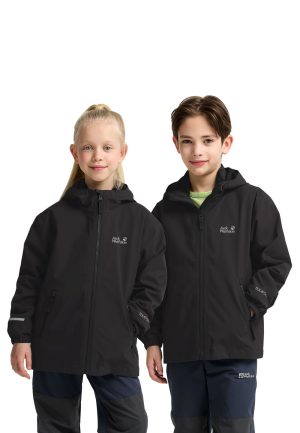 Jack Wolfskin Jack Wolfskin Hybrid 3in1 Jacket Kids Wasserdichte 3-in-1 Jacke Kinder 128 black black – black 128