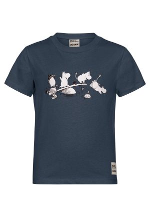 Jack Wolfskin Jack Wolfskin Moomin T-Shirt Kids T-Shirt aus Bio-Baumwolle Kinder mit MOOMIN-Motiv 104 allover print ICON midnight sky – ICON midnight sky 104