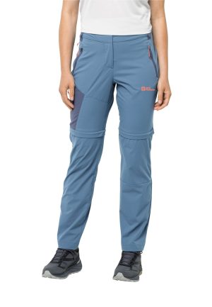 Jack Wolfskin Jack Wolfskin Glastal Zip Away Pants Women Softshell-Wanderhose Damen 44 blue Elemental Blue – Elemental Blue 44