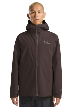 Jack Wolfskin Jack Wolfskin Highest Peak 3L Jacket Men Regenjacke Herren M brown peat – peat M