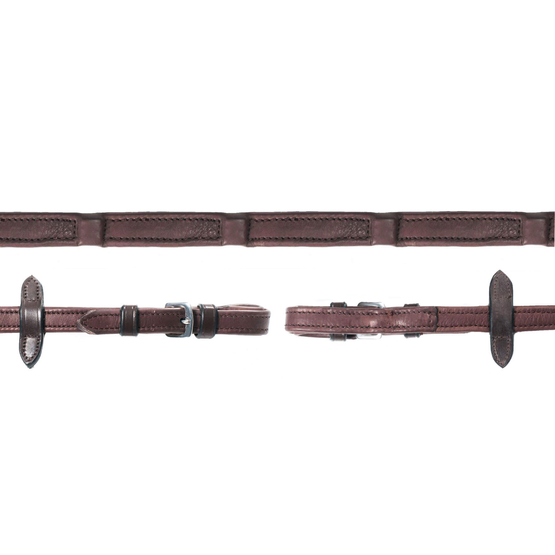 Schockemöhle Sports Zügel Durasoft Reins 16 mm Darkbrown / Silver WB | kavalio - für mich und mein Pferd