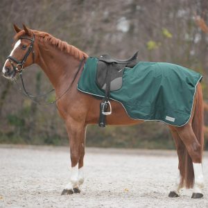 Waldhausen Ausreitdecke 0g Comfort Regendecke mit Sattelausschnitt Tannengrün Pony | kavalio - für mich und mein Pferd