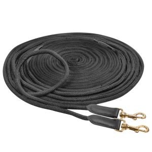 Waldhausen Doppellonge Gurtband Schwarz 18 m | kavalio - für mich und mein Pferd