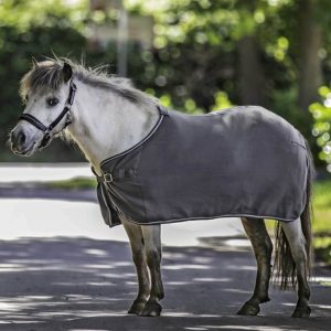 Waldhausen Abschwitzdecke Economic mit Kreuzgurten Fleecedecke Grau 145 cm | kavalio - für mich und mein Pferd
