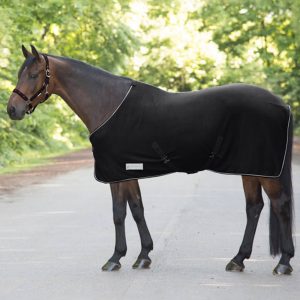 Waldhausen Abschwitzdecke Economic mit Kreuzgurten Fleecedecke Schwarz 125 cm | kavalio - für mich und mein Pferd