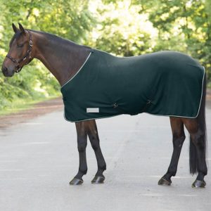 Waldhausen Abschwitzdecke Economic mit Kreuzgurten Fleecedecke Tannengrün 115 cm | kavalio - für mich und mein Pferd