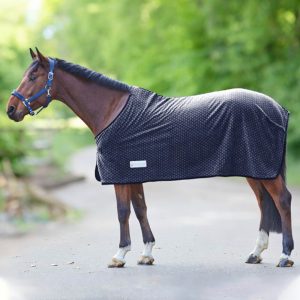 Waldhausen Abschwitzdecke Lucky Heart Fleecedecke Nachtblau 115 cm | kavalio - für mich und mein Pferd