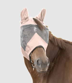 Waldhausen Fliegenmaske Premium mit Ohrenschutz Hellrosa Warmblut Extra | kavalio - für mich und mein Pferd