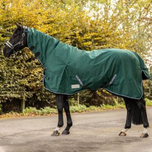 Waldhausen Outdoordecke 0g mit Halsteil Comfort Regendecke Tannengrün 125 cm | kavalio - für mich und mein Pferd