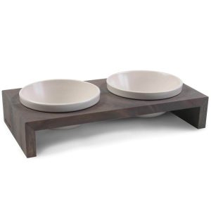 Wolters Doppelnapf Gohan Futterstation Hund Grau 2x 1000ml | kavalio - für mich und mein Pferd