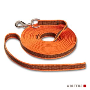 Wolters Hundeleine Avanti gummierte Schleppleine ohne Handschlaufe Orange | kavalio - für mich und mein Pferd