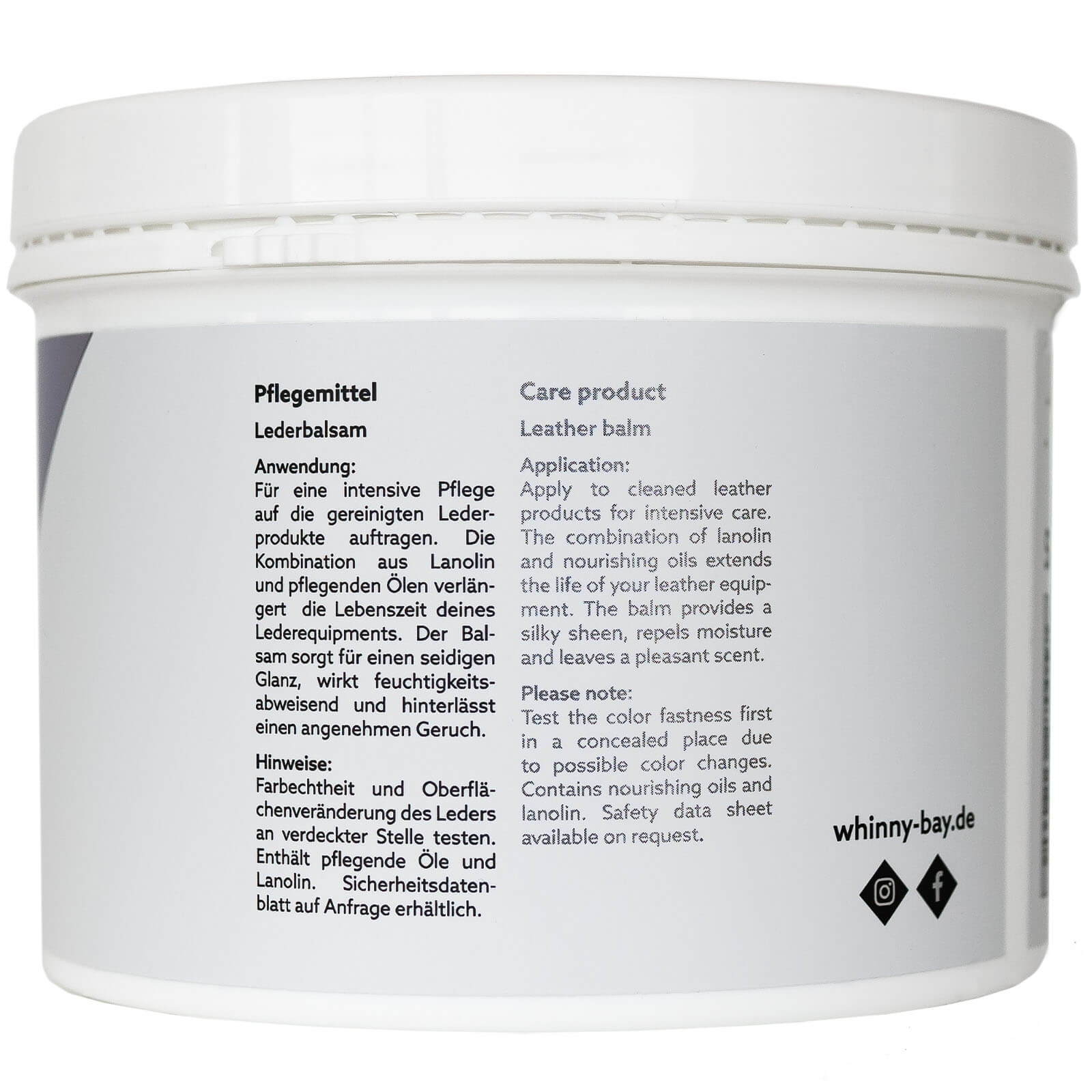 whinny X bay Lederbalsam Shiny Leder Lederpflege Lederöl | kavalio - für mich und mein Pferd – Bild 2